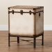 Baxton Studio Laura Vintage White Canvas Lift-Top Trunk End Table - JY23B237-Open Box Laura White-ET