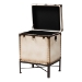 Baxton Studio Laura Vintage White Canvas Lift-Top Trunk End Table - JY23B237-Open Box Laura White-ET