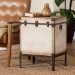 Baxton Studio Laura Vintage White Canvas Lift-Top Trunk End Table - JY23B237-Open Box Laura White-ET