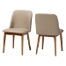 Baxton Studio Lavin Mid-Century "Walnut" Light Brown/Beige Faux Leather Dining Chair - RT324-CHR