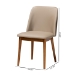 Baxton Studio Lavin Mid-Century "Walnut" Light Brown/Beige Faux Leather Dining Chair - RT324-CHR