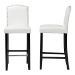 Baxton Studio Libra White Modern Bar Stool with Nail Head Trim (Set of 2) - BBT5111 Bar Stool-White
