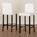 Baxton Studio Libra White Modern Bar Stool with Nail Head Trim (Set of 2) - BBT5111 Bar Stool-White