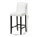 Baxton Studio Libra White Modern Bar Stool with Nail Head Trim (Set of 2) - BBT5111 Bar Stool-White