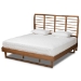 Baxton Studio Lucie Modern and Contemporary Walnut Brown Finished Wood King Size Platform Bed - Lucie-Ash Walnut-King