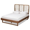 Baxton Studio Lucie Modern and Contemporary Walnut Brown Finished Wood Queen Size Platform Bed Baxton Studio restaurant furniture, hotel furniture, commercial furniture, wholesale bedroom furniture, wholesale queen, classic queen