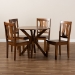 Baxton Studio Mare Modern and Contemporary Transitional Walnut Brown Finished Wood 5-Piece Dining Set - Mare-Walnut-5PC Dining Set