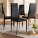 Baxton Studio Matiese Modern and Contemporary Black Faux Leather Upholstered Dining Chair (Set of 4) - 112157-6-Black
