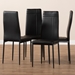 Baxton Studio Matiese Modern and Contemporary Black Faux Leather Upholstered Dining Chair (Set of 4) - 112157-6-Black
