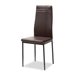 Baxton Studio Matiese Modern and Contemporary Brown Faux Leather Upholstered Dining Chair (Set of 4) - 112157-6-Brown