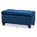 Baxton Studio Michaela Modern and Contemporary Navy Blue Velvet Fabric Upholstered Storage Ottoman - WS-20091-Navy Blue Velvet-Otto