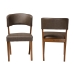 Baxton Studio Montreal Mid-Century Dark Walnut Wood Grey Faux Leather Dining Chair - RT281-CHR