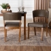 Baxton Studio Montreal Mid-Century Dark Walnut Wood Grey Faux Leather Dining Chair - RT281-CHR