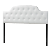 Baxton Studio Morris Modern and Contemporary Queen Size White Faux Leather Upholstered Button-tufted Scalloped Headboard Baxton Studio Morris Modern and Contemporary Queen Size White Faux Leather Upholstered Button-tufted Scalloped Headboard , wholesale furniture, restaurant furniture, hotel furniture, commercial furniture