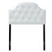Baxton Studio Morris Modern and Contemporary White Faux Leather Upholstered Button-Tufted Scalloped Twin Size Headboard - BBT6496-White-Twin HB
