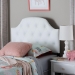 Baxton Studio Morris Modern and Contemporary White Faux Leather Upholstered Button-Tufted Scalloped Twin Size Headboard - BBT6496-White-Twin HB