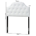 Baxton Studio Morris Modern and Contemporary White Faux Leather Upholstered Button-Tufted Scalloped Twin Size Headboard - BBT6496-White-Twin HB