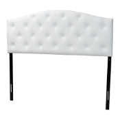 Baxton Studio Myra Modern and Contemporary Full Size White Faux Leather Upholstered Button-tufted Scalloped Headboard Baxton Studio Myra Modern and Contemporary Full Size White Faux Leather Upholstered Button-tufted Scalloped Headboard , wholesale furniture, restaurant furniture, hotel furniture, commercial furniture