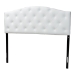 Baxton Studio Myra Modern and Contemporary Full Size White Faux Leather Upholstered Button-tufted Scalloped Headboard - BBT6505-White-Full HB