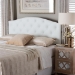 Baxton Studio Myra Modern and Contemporary Queen Size White Faux Leather Upholstered Button-tufted Scalloped Headboard - BBT6505-White-Queen HB