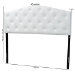 Baxton Studio Myra Modern and Contemporary Queen Size White Faux Leather Upholstered Button-tufted Scalloped Headboard - BBT6505-White-Queen HB