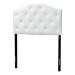 Baxton Studio Myra Modern and Contemporary White Faux Leather Upholstered Button-Tufted Scalloped Twin Size Headboard - BBT6505-White-Twin HB