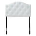 Baxton Studio Myra Modern and Contemporary White Faux Leather Upholstered Button-Tufted Scalloped Twin Size Headboard - BBT6505-White-Twin HB