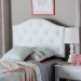 Baxton Studio Myra Modern and Contemporary White Faux Leather Upholstered Button-Tufted Scalloped Twin Size Headboard - BBT6505-White-Twin HB