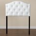 Baxton Studio Myra Modern and Contemporary White Faux Leather Upholstered Button-Tufted Scalloped Twin Size Headboard - BBT6505-White-Twin HB