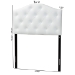 Baxton Studio Myra Modern and Contemporary White Faux Leather Upholstered Button-Tufted Scalloped Twin Size Headboard - BBT6505-White-Twin HB