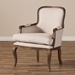 Baxton Studio Napoleon Traditional French Accent Chair-Ash - PLN22Mi ASH2