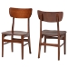 Baxton Studio Netherlands Mid-century Modern Scandinavian Style Dark Walnut Bent Wood Dining Side Chair - RT365-CHR