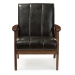 Baxton Studio Nikko Mid-century Modern Scandinavian Style Black Faux Leather 3 Pieces Living Room Sets - BBT8011A2-Black 3PC Set