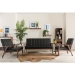 Baxton Studio Nikko Mid-century Modern Scandinavian Style Black Faux Leather 3 Pieces Living Room Sets - BBT8011A2-Black 3PC Set
