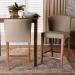 Baxton Studio Olivia Mid-century Modern Scandinavian Style Dark Walnut Wood Grey Faux Leather Pub Stool - RT325-STL-Grey