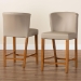 Baxton Studio Olivia Mid-century Modern Scandinavian Style Dark Walnut Wood Grey Faux Leather Pub Stool - RT325-STL-Grey