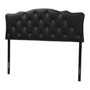 Baxton Studio Rita Modern and Contemporary Queen Size Black Faux Leather Upholstered Button-tufted Scalloped Headboard Baxton Studio Rita Modern and Contemporary Queen Size Black Faux Leather Upholstered Button-tufted Scalloped Headboard , wholesale furniture, restaurant furniture, hotel furniture, commercial furniture