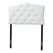 Baxton Studio Rita Modern and Contemporary White Faux Leather Upholstered Button-Tufted Scalloped Twin Size Headboard Baxton Studio restaurant furniture, hotel furniture, commercial furniture, wholesale bedroom furniture, wholesale headboards, classic twin size headboards