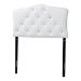 Baxton Studio Rita Modern and Contemporary White Faux Leather Upholstered Button-Tufted Scalloped Twin Size Headboard - BBT6503-White-Twin HB