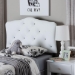 Baxton Studio Rita Modern and Contemporary White Faux Leather Upholstered Button-Tufted Scalloped Twin Size Headboard - BBT6503-White-Twin HB