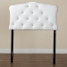 Baxton Studio Rita Modern and Contemporary White Faux Leather Upholstered Button-Tufted Scalloped Twin Size Headboard - BBT6503-White-Twin HB