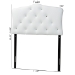 Baxton Studio Rita Modern and Contemporary White Faux Leather Upholstered Button-Tufted Scalloped Twin Size Headboard - BBT6503-White-Twin HB