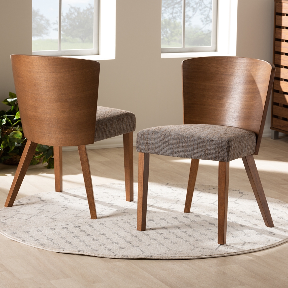 Baxton Studio Sparrow Brown Wood Modern Dining Chair (Set of 2