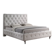Baxton Studio Stella Crystal Tufted White Modern Bed with Upholstered Headboard - King Size Baxton Studio Stella Crystal Tufted White Modern Bed with Upholstered Headboard - King Size, wholesale furniture, restaurant furniture, hotel furniture, commercial furniture