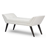 Baxton Studio Tamblin Modern and Contemporary White Faux Leather Upholstered Large Ottoman Seating Bench Baxton Studio Tamblin Modern and Contemporary White Faux Leather Upholstered Large Ottoman Seating Bench , wholesale furniture, restaurant furniture, hotel furniture, commercial furniture