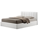 Baxton Studio Templemore White Leather Contemporary Queen-Size Bed - CF8287-Queen-White