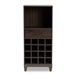 Baxton Studio Trenton Modern and Contemporary Dark Brown Finished Wood 1-Drawer Wine Storage Cabinet - WC8001-Dark Brown-Wine Cabinet