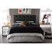 Baxton Studio Viviana Modern and Contemporary Black Faux Leather Upholstered Button-tufted Queen Size Headboard - BBT6506-Black-Queen HB