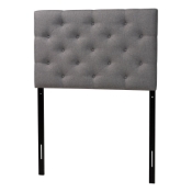 Baxton Studio Viviana Modern and Contemporary Grey Fabric Upholstered Button-Tufted Twin Size Headboard Baxton Studio restaurant furniture, hotel furniture, commercial furniture, wholesale bedroom furniture, wholesale headboards, classic twin size headboards