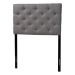 Baxton Studio Viviana Modern and Contemporary Grey Fabric Upholstered Button-Tufted Twin Size Headboard - BBT6506-Grey-Twin HB